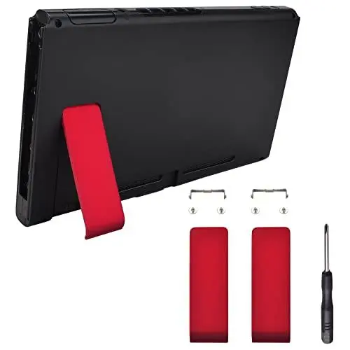 Produktbild: eXtremeRate 2 Stück Kickstand Rückhalterung Ersatzteil für Nintendo Switch Konsole, Rückplatte-Ständer Standhalter Halterung für Nintendo Switch Konsole-Rot