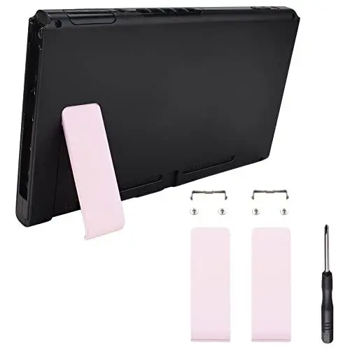 Produktbild: eXtremeRate 2 Stück Kickstand Rückhalterung Ersatzteil für Nintendo Switch Konsole, Rückplatte-Ständer Standhalter Halterung für Nintendo Switch Konsole-Pink