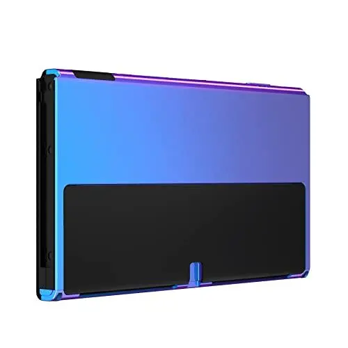 Produktbild: eXtremeRate Backplate für Nintendo Switch OLED Konsole, DIY-Ersatz Rückseite Gehäuse Hülle & Lautstärke/Power Taste, Custom Case Shell Set für Switch OLED Console-Lila Blau (Ohne Ständer)