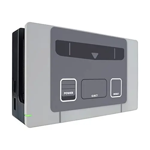 Produktbild: eXtremeRate Custom Case Cover für Nintendo Switch Dock, DIY-Ersatzteile Front Hülle Abdeckung Zubehör für Nintendo Switch Charging Dock Station-Classic SNES EU Stil
