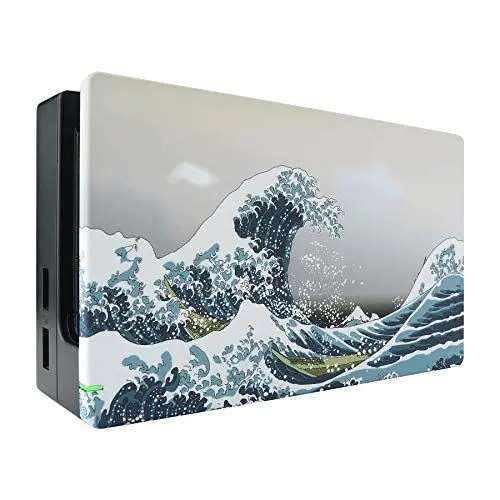 Produktbild: eXtremeRate Custom Case Cover für Nintendo Switch Dock, DIY-Ersatzteile Front Hülle Abdeckung Zubehör für Nintendo Switch Charging Dock Station-Welle