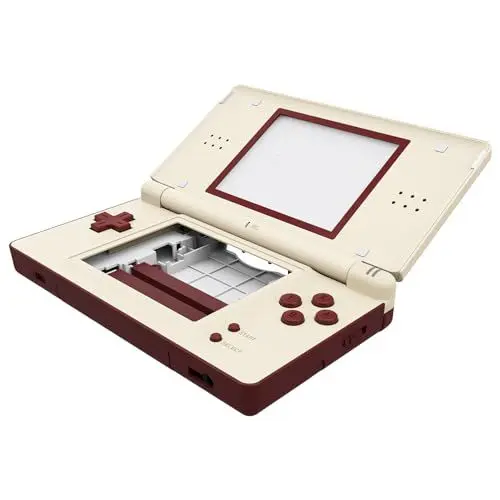 Produktbild: eXtremeRate Ersatz Gehäuse Case für Nintendo DS Lite NDSL, DIY-Voll Hülle&Knöpfen&Screen Protector Shell Cover Zubehör für Nintendo DS Lite Handheld Spielekonsole(Klassik FC Stil)-Ohne Console