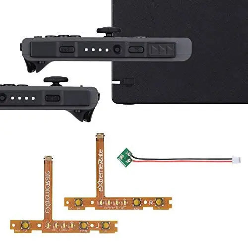 Produktbild: eXtremeRate Firefly LED Tuning Kit Ersatzteile für nintendo Switch Joycons&Switch Dock,NS Joy con SL SR Tasten Ribbon Flex Kable LED Anzeige Leuchte Power-LED Strips(Weiß)-Joycons Dock Nicht enthalten