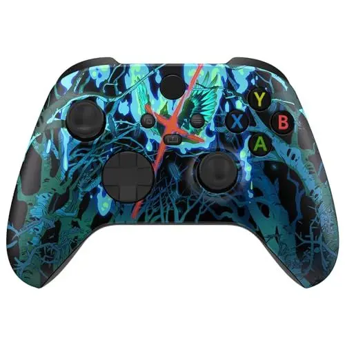 Produktbild: eXtremeRate Front Gehäuse Case für Xbox Series X&S, Vorderseite Hülle faceplate Cover Skin Shell Zubehör für Xbox Core Controller(Darkness Lost)-KEIN Controller