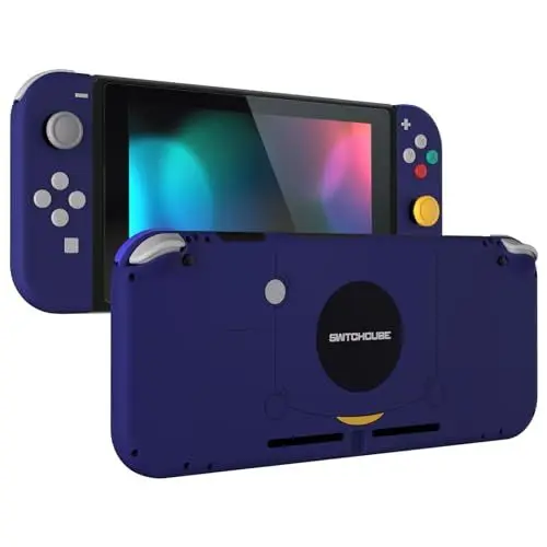 Produktbild: eXtremeRate Hülle Case für Nintendo Switch Joycon/Konsole, DIY-Back Shell & Kickstand & Joy Con Abdeckung & Tasten Set, Ersatz Gehäuse für Nintendo Switch Console-Classic SwitchCube Style