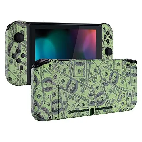 Produktbild: eXtremeRate Hülle Case für Nintendo Switch Joycon/Konsole, Joy Con Abdeckung & Tasten & Console Rückgehäuse & Kickstand, DIY-Ersatz Shell für Nintendo Switch-US Dollars