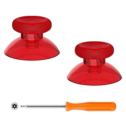 Produktbild: eXtremeRate Joystick für Xbox Series X/S Controller,für Xbox One Standard/X/S/Elite,Analogstick Joy-Sticks Thumbsticks Sticks Aufsätze Zubehör-Transparent Rot