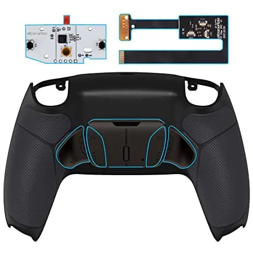Produktbild: eXtremeRate Konfigurierbar RISE4 Metal Remap Kit für ps5 Controller BDM-010/020,Upgrade Mapping Board&Gummiert Griff Rück Gehäuse Case&Meall Back Paddles Rücktasten für ps5-Schwarz