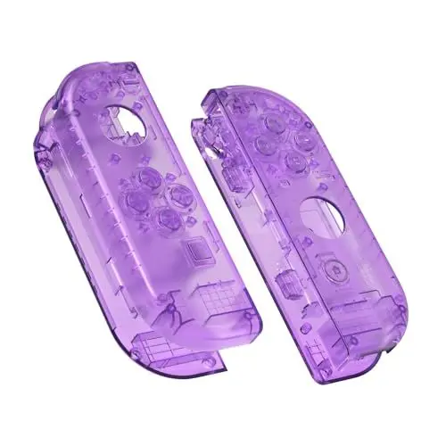 Produktbild: eXtremeRate NS Joycon Hülle & Tasten, DIY-Ersatz Gehäuse Case Grips Skin Shell & Knöpfe Buttons Umbau Kit für Nintendo Switch/Switch OLED Joycon Controller-Transparent Lila (KEIN Joy Con)