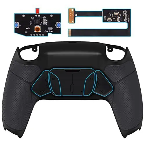 Produktbild: eXtremeRate Programmierbar RISE4 Remap Kit für ps5 Controller BDM-010/020,Remap Board&Rückplate Gehäuse/Case&Back Paddles Rücktasten für ps5-Schwarz Gummierter Griff