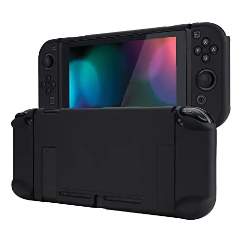 Produktbild: eXtremeRate Schutzhülle Kompatibel mit Nintendo Switch Joy Con Konsole, Case Schutzhülle Zubehör trennbare andockbare Hülle für Nintendo Switch(Schwarz)