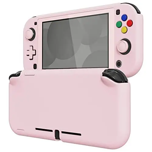 Produktbild: eXtremeRate Schutzhülle für Nintendo Switch Lite,Schutzhülle Case Hülle Schale Tasche Zubehör für Nintendo Switch Lite Joycon Konsole&1 x Displayschutzfolie mit weißem Rand(Pink)