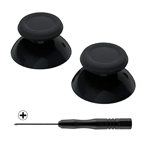Produktbild: eXtremeRate Thumbsticks Joysticks für ps5 für ps4 Controller, Ersatz 3D-Sticks & Schraubendreher, Analogsticks Thumb Grips Sticks Kappen Aufsätze für ps4 Controller(Schwarz)