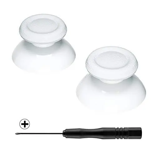 Produktbild: eXtremeRate Thumbsticks Joysticks für ps5 für ps4 Controller, Ersatz 3D-Sticks & Schraubendreher, Analogsticks Thumb Grips Sticks Kappen Aufsätze für ps4 Controller(Weiß)