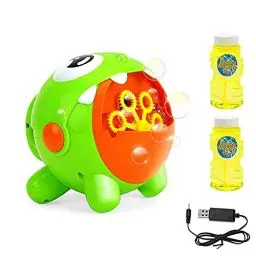 Produktbild: EXTSUD Seifenblasenmaschine, Automatische Bubble Maschine Blasenmacher mit 2 Flüssigkeit Baby Badewannenspielzeug Elektrisches Blasenspielzeug für Kinder Hochzeit Geburtstag Party