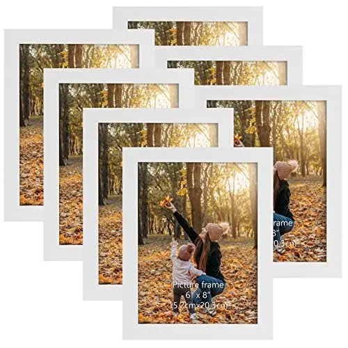 Produktbild: EXYGLO 7er Set Bilderrahmen 15x20 cm, Weiß Fotorahmen Collage für 20x15 cm Fotos und Bilder, Modern Rahmen Leicht und Dünn - Wand- oder Tischaufsteller