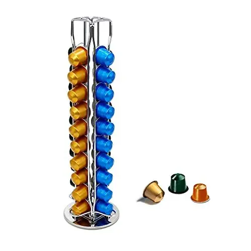 Produktbild: Exzact Kaffeekapselhalter kompatibel für Nespresso (40 x Kapseln) - Ständer für Kaffeekapseln NESPRESSO Kaffeepad - Kapseldispenser/ Kapselständer / Kapselhalter