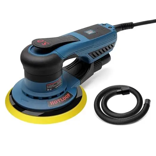 Produktbild: Exzenterschleifer 5,0 mm Schleifhub Bürstenloser Exzenterschleifer mit variabler Geschwindigkeit und 4 Stück 150mm Schleifscheiben für Holzarbeiten