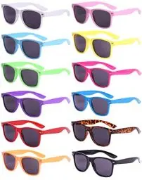 Produktbild: Eyegla 12 Stücke Bunte Neon Party Sonnenbrillen Set Vintage Coole Lustige Party Brillen Für Damen Herren