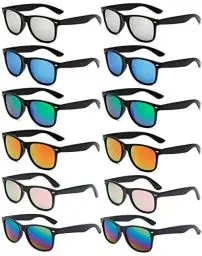 Produktbild: Eyegla 12 Stücke Unisex Retro Party Brillen Neon Farbe Lustige Party Sonnenbrillen Set Für Damen Herren