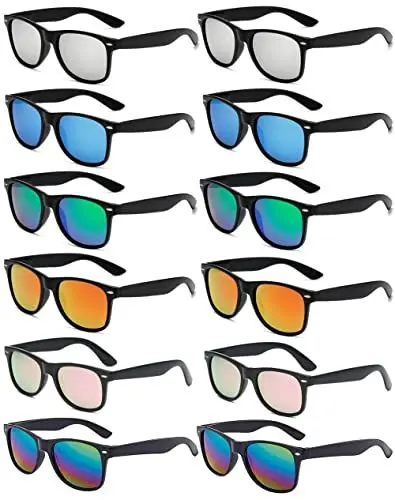 Produktbild: Eyegla 12 Stücke Unisex Retro Party Brillen Neon Farbe Lustige Party Sonnenbrillen Set Für Damen Herren