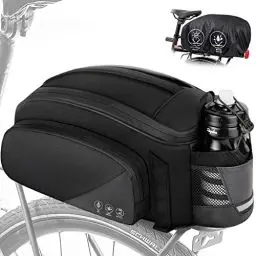 Produktbild: Eyein Fahrrad Gepäckträgertasche, 12L wasserdichte & reflektierend Fahrradtasche für Gepäckträger, multifunktionaler Umhängetasche und Handtasche mit Regenschutz für Pendeln, Schwarz (Schwarz-12L)