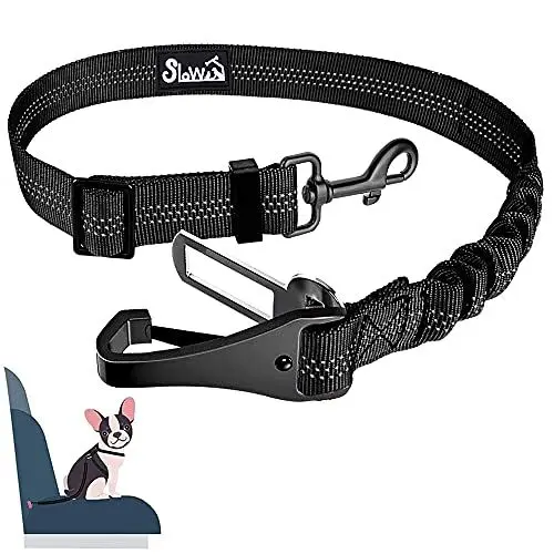 Produktbild: Eyein Hunde Sicherheitsgurt für Auto, Verstellbarer Hundegurt fürs Auto mit Elastischer Ruckdämpfung, 3 in 1 reflektierend Hunde Anschnallgurt für alle Hunderassen & Autotypen, 70cm (Schwarz)