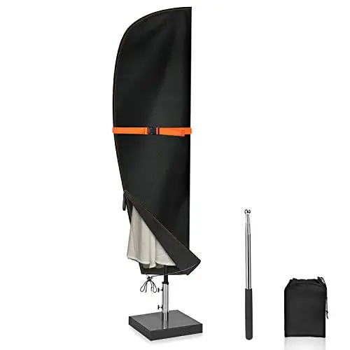 Produktbild: Eyein Sonnenschirm Schutzhülle, 280x45/81/50cm Schutzhülle mit 140cm Teleskopstange für Ampelschirm von 2 bis 4m, Wetterfestes, UV-Anti und Schneesicher 420D Oxford Sonnenschirm Abdeckung