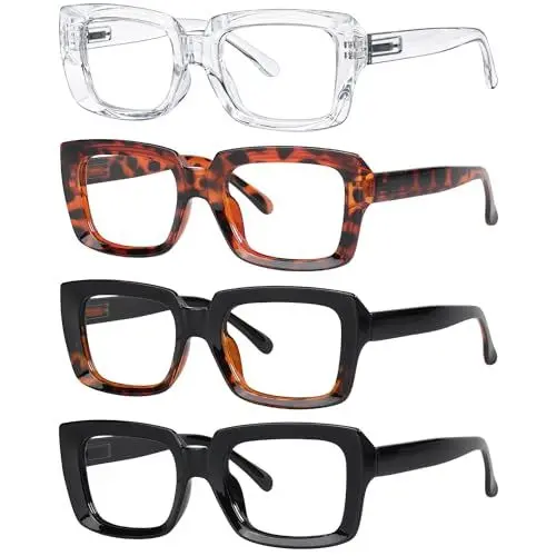 Produktbild: Eyekepper 4er Pack Damen Lesebrille - Stilvolle quadratische Lesebrille für Damen +1.00