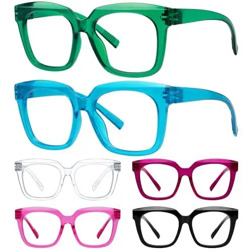 Produktbild: Eyekepper 6er Pack Übergroße Metalllose Schraubenlose Federscharnier Lesebrille Lesehilfe +2,00