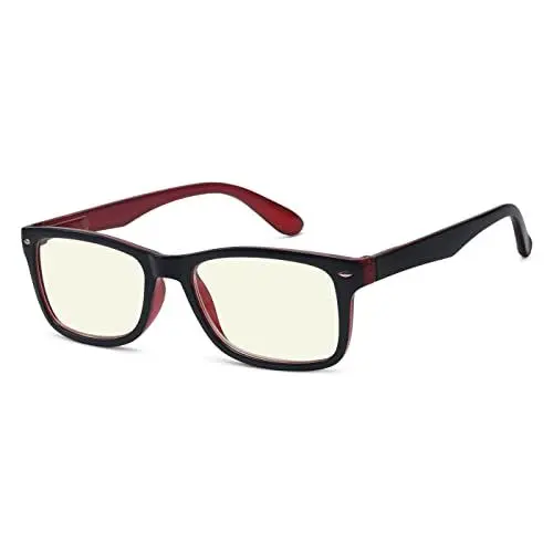 Produktbild: Eyekepper Computer Lesebrille,UV Schutz,Blendschutz,Entspiegelt Anti-Blaulicht Lesehilfe (Schwarz rot, Gelb getönte Gläser) +3.0