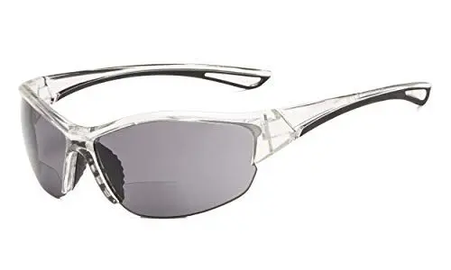 Produktbild: Eyekepper Hälfte-Rahmen Sports Bifokal Sonnenbrille +1.50 Stärke(Transparenten Rahmen/Grau Linse)