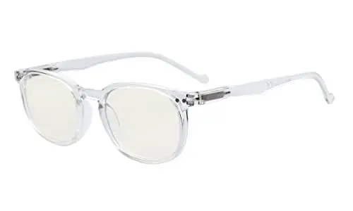 Produktbild: Eyekepper Qualität Frühling Hings Klassisch Retro Stil Anti-Blaulicht Lesebrille Computer Lesehilfe (bernsteinfarbene getönte Linsen, durchsichtig) +1.0
