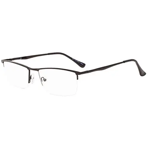 Produktbild: Eyekepper Qualität Halbrand Metall Lesebrille mit Federscharnier in Schwarz +0.75