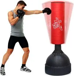 Produktbild: eyepower 160cm Boxsack mit Ständer - Freistehender Boxsack für Zuhause - Boxsack Set Stehend für Sandsack Training Boxsack Kickboxen Boxtraining Geräte Stand Boxsack Herren Boxsack Stehend Erwachsene