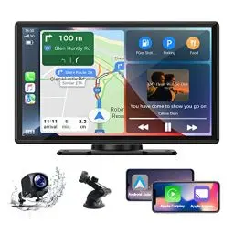 Produktbild: EYETOO Autoradio CarPlay & Android Auto,9-Zoll Tragbares Kabelloses Carplay mit Rückfahrkamera,Touchscreen, Bluetooth, Sprachassistent/FM/Airplay/AUX