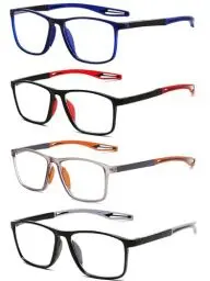 Produktbild: Eyglajdd Sportliches Lesebrille für Damen Herren,Leichte TR90 Lesebrille Lesehilfe,4er Packe Blaulichtblockierende Brillen +3,00