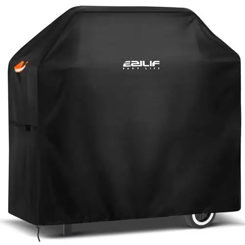 Produktbild: EZILIF Grillabdeckung Wetterfest-120x60x120 cm Grill Abdeckhaube 210D Oxford-Stoff Gasgrill Abdeckhaube mit Reflexstreifen Grillhaube Schutzhülle für Brinkmann, Char Broil, Weber und Jenn Air