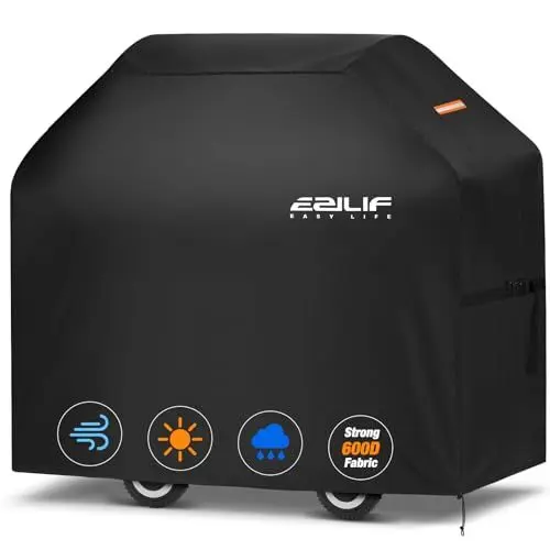 Produktbild: Ezilif Grillabdeckung Wetterfest-147x61x122cm Grill Abdeckung 600D Oxford-Gewebe Grill Abdeckhaube Heavy Duty&Wasserdicht Gasgrill Abdeckung Wetterfest für Weber Genesis II Serie/Enders/Char Broil