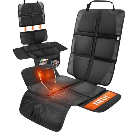Produktbild: Ezilif Kindersitzunterlage Auto | 2-in-1-Sitzschoner Auto Kindersitz | Unterstützt ISOFIX Kindersitz Unterlagen für Auto | Wasserdicht Sitzschutz Auto Kindersitz | Universell Kompatibel (1 Stück)