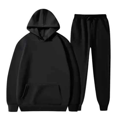 Produktbild: Trainingsanzug Herren Loungewear Damen Set Lounge Set Damen Damen-Jogginganzüge Two Piece Set Women Skianzüge für Damen Homewear Damen Set Sport Set Damen Streatwear Trainingsanzüge Schwarz M