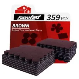 Produktbild: Ezprotekt Filz-Möbel-Pads für Hartholzböden, selbstklebende Filzgleiter für Stühle, zuschneidbar, kratzfest, Möbelfüße, Bodenschoner für Stuhl, Sofa, Bett, Tisch, Schrank (Braun und Beige), EU-2105