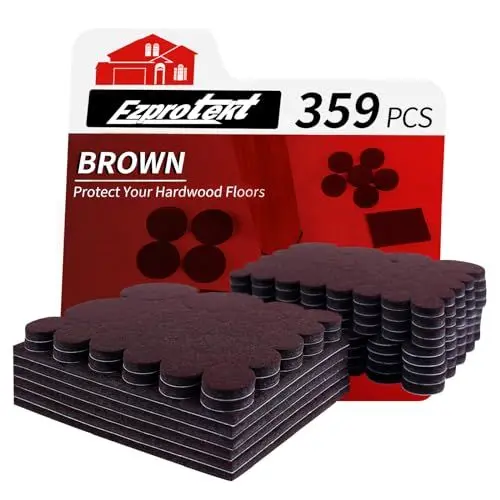 Produktbild: Ezprotekt Filz-Möbel-Pads für Hartholzböden, selbstklebende Filzgleiter für Stühle, zuschneidbar, kratzfest, Möbelfüße, Bodenschoner für Stuhl, Sofa, Bett, Tisch, Schrank (Braun und Beige), EU-2105