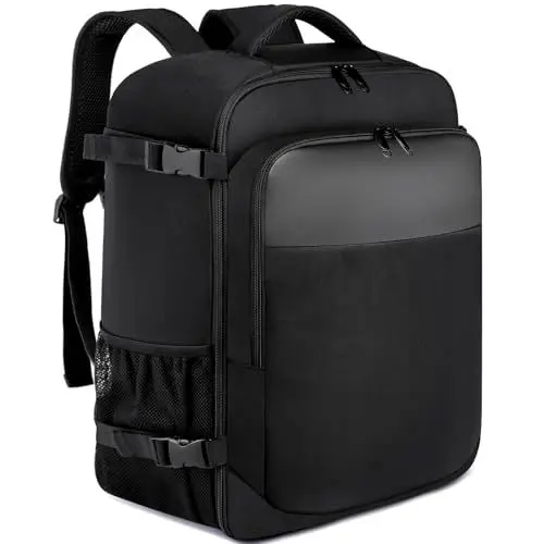 Produktbild: EZUOLA Handgepäck für Ryanair 40x20x25 Klein Handgepäck Rucksack für Flugzeug 20L Reiserucksack für Herren und Damen mit USB Ladeanschluss Reisetasche 14 Zoll Laptop Rucksack, Schwarz
