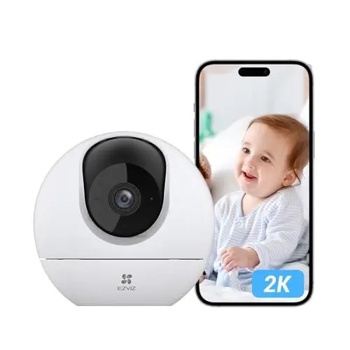 Produktbild: EZVIZ 2K WLAN Überwachungskamera Innen, 360° WLAN Kamera mit Personenerkennung, Auto Tracking und Starlight Farbnachtsicht, Haustierkamera mit APP und 2-Wege-Audio, Alexa, C6c 3MP