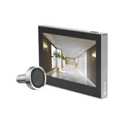 Produktbild: EZVIZ CP2 WLAN Türspion mit 4,3-Zoll-Farbbildschirm, 2MP kabellose Video Türklingel Kamera mit 146° Weitwinkel und 2200mAh Akku, 2,4GHz, wetterfest (Silber)