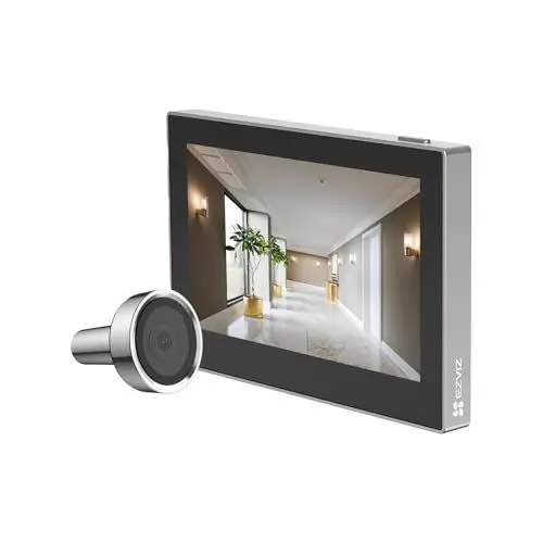 Produktbild: EZVIZ CP2 WLAN Türspion mit 4,3-Zoll-Farbbildschirm, 2MP kabellose Video Türklingel Kamera mit 146° Weitwinkel und 2200mAh Akku, 2,4GHz, wetterfest (Silber)