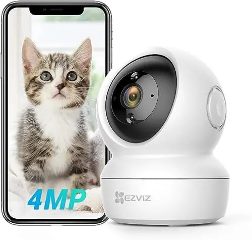 Produktbild: EZVIZ Indoor WLAN Überwachungskamera, 340º horizontal drehbar, 2K+ Baby Überwachungskamera, Nachtsicht, Zwei-Wege-Audio, Bewegungserkennung, Fernbedienung, kompatibel mit Alexa, C6N 4MP