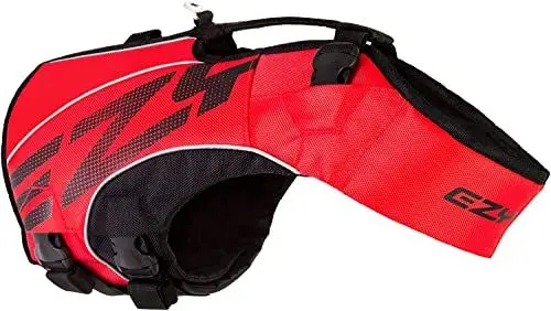 Produktbild: EzyDog Premium Schwimmweste Hund, DFD X2 Hundeschwimmweste, Schwimmwesten für Kleine, Mittelgroße und Große Hunde, Rettungsweste mit Griff (3XS, Rot)