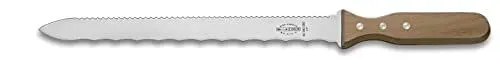Produktbild: F. Dick Dämmstoffmesser doppelschneidig (Klingenlänge 28 cm, Wellenschliff + Sägeschliff, Messer für kompakte/unflexible Dämmstoffe, Holzgriff) 60390280
